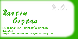 martin osztas business card